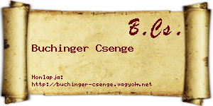 Buchinger Csenge névjegykártya